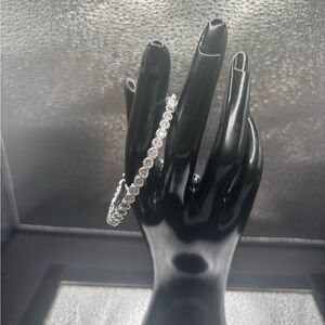 Elegant Silver Bangle Easy Clasp